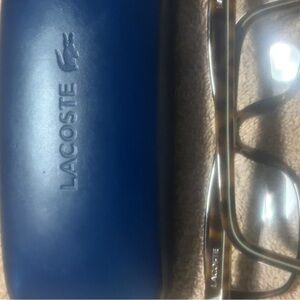 Lacoste Blue Glasses Case with Tortoise Shell Glasses
